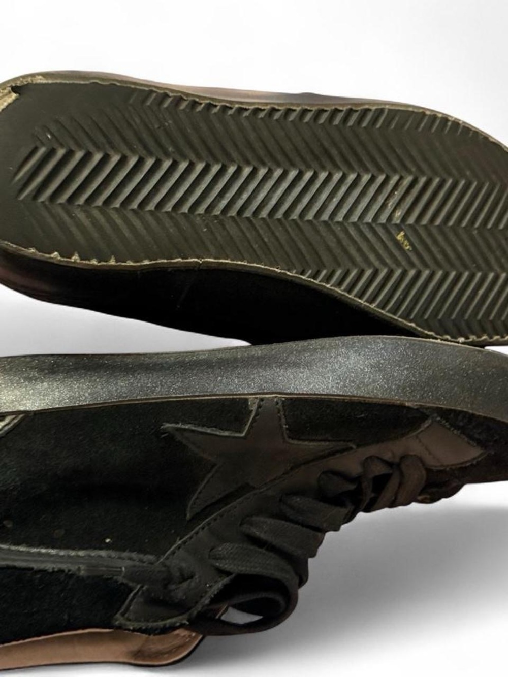 Golden Goose Black High-Top Mid Star Suede & Leather Sneakers - Picture 2 of 7
